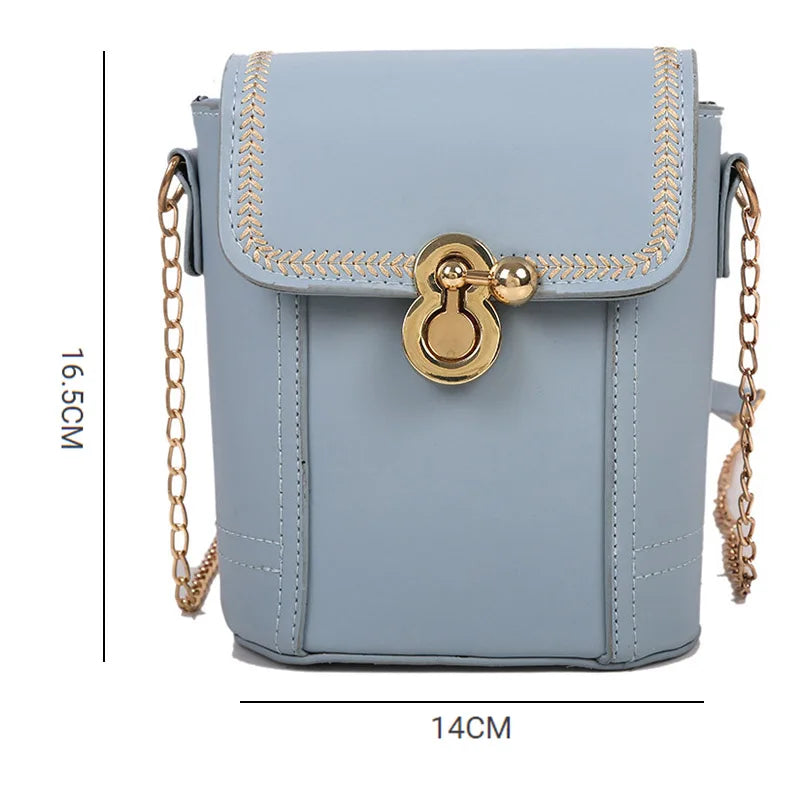 Women's Chain Crossbody Bucket Bag Top Ladies Purse