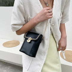 Women's Chain Crossbody Bucket Bag Top Ladies Purse