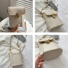 Women's Chain Crossbody Bucket Bag Top Ladies Purse