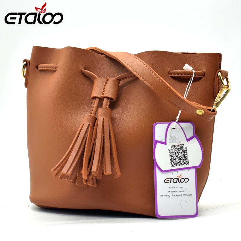 Women's Tassel Shoulder Messenger Bag Small Square Bag