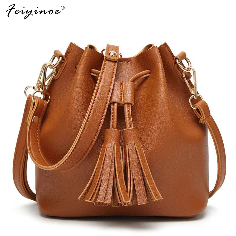 Women's Tassel Shoulder Messenger Bag Small Square Bag