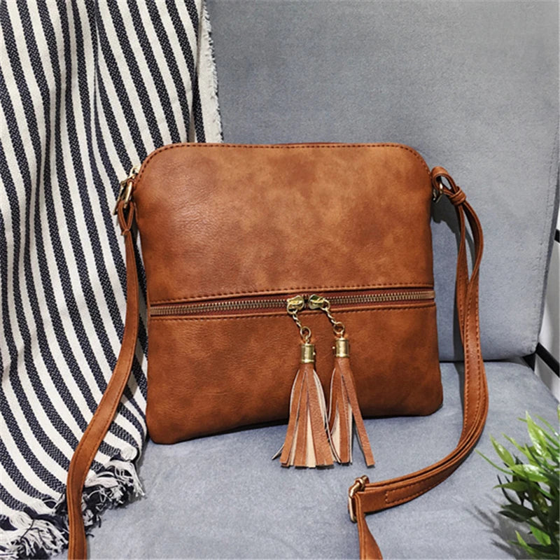 Women's Cross Body Tassel Bag European And American Shoulder Bag