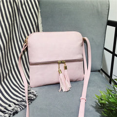 Women's Cross Body Zipper Bag with Tassels