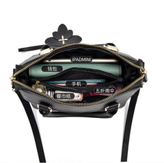 Embroidery Crossbody Handbag Leather Tote Clutch Purse Bag
