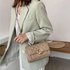Women's Embroidery Cross Body Bag Rhombic Chain Bag