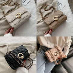 Women's Embroidery Cross Body Bag Rhombic Chain Bag