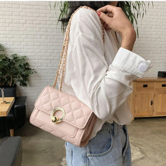Women's Embroidery Cross Body Bag Rhombic Chain Bag