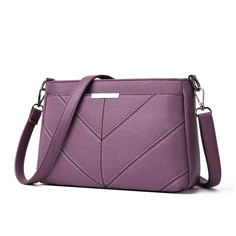Women's Three Layer Small Bag Crossbody Soft Leather