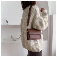 Mini Pu Leather Flap Shopper Bag for Women Crossbody Bag