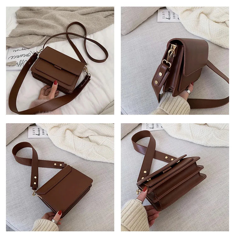 Mini Pu Leather Flap Shopper Bag for Women Crossbody Bag