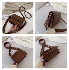 Mini Pu Leather Flap Shopper Bag for Women Crossbody Bag