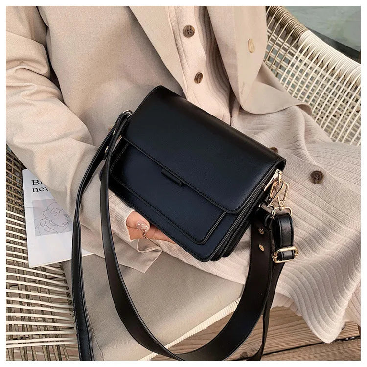 Mini Pu Leather Flap Shopper Bag for Women Crossbody Bag