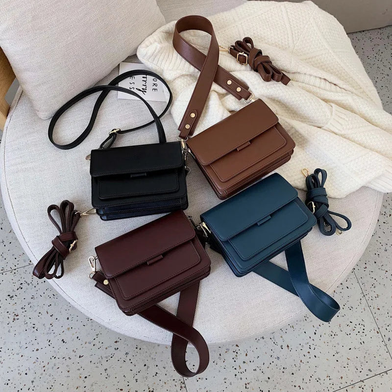 Mini Pu Leather Flap Shopper Bag for Women Crossbody Bag