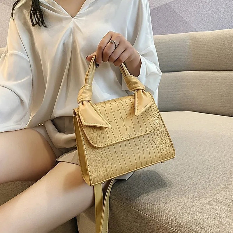 Crocodile Pattern Small Square Bag Hand-held Shoulder Messenger