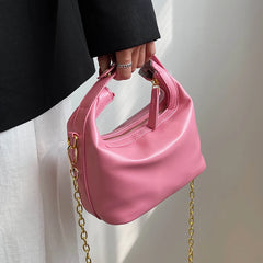 Women's Chain Crossbody Bag Soft Pu Leather Handbag