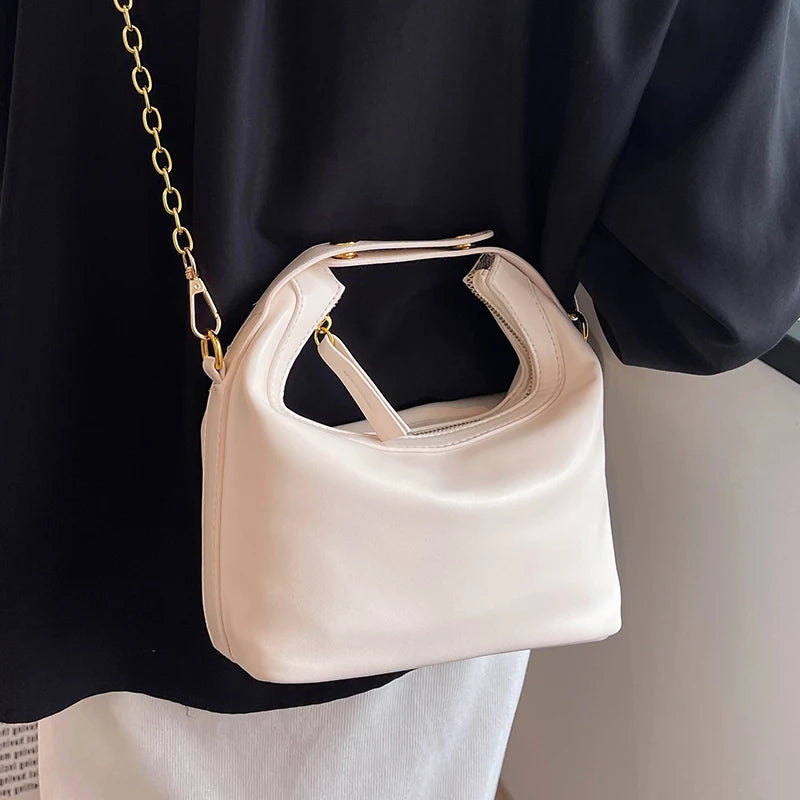 Women's Chain Crossbody Bag Soft Pu Leather Handbag