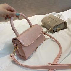 Women's PU Leather Shoulder Bag Stone Pattern Cover Handbag