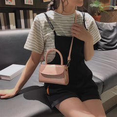 Women's PU Leather Shoulder Bag Stone Pattern Cover Handbag