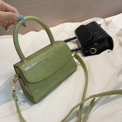 Women's PU Leather Shoulder Bag Stone Pattern Cover Handbag