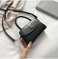 Women's PU Leather Shoulder Bag Stone Pattern Cover Handbag