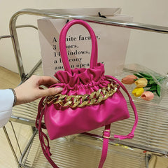 Pleated Bunched Handbag Chain Shoulder Crossbody Bag