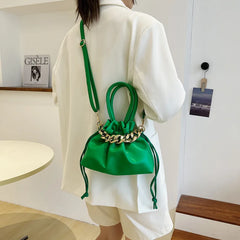 Pleated Bunched Handbag Chain Shoulder Crossbody Bag