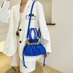 Pleated Bunched Handbag Chain Shoulder Crossbody Bag