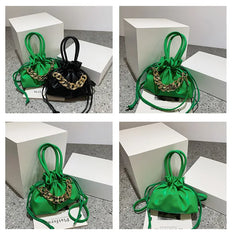 Pleated Bunched Handbag Chain Shoulder Crossbody Bag