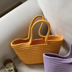 Summer Woven Bag Shoulder Straw Basket Handbag