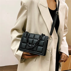 Checkered Small Square Bag Acrylic Chain Shoulder Bag