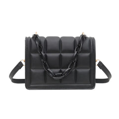Checkered Square Bag with Acrylic Chain Decoration