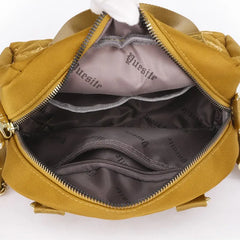 Women's Embroidered Crossbody Bag Nylon Travel Purse Lady Shoulder Handbag