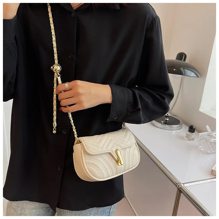 Women's Soft Leather Chain Shoulder Crossbody Bag Small Messenger Flap Bag