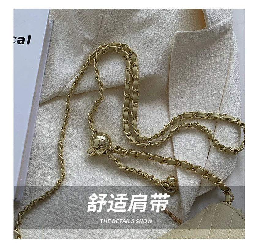 Women's Soft Leather Chain Shoulder Crossbody Bag Small Messenger Flap Bag