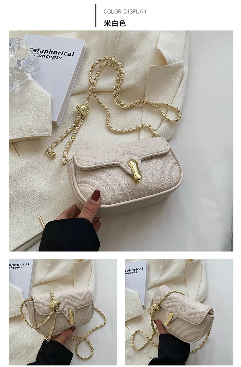 Women's Soft Leather Chain Shoulder Crossbody Bag Small Messenger Flap Bag