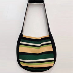 Creative Stripe Contrast Shoulder Bag