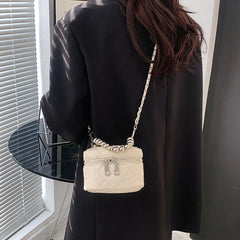 Women's Beaded Messenger Bag Pu Leather One-shoulder