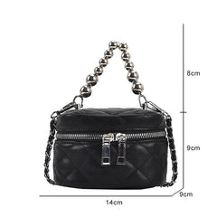 Women's Beaded Messenger Bag Pu Leather One-shoulder