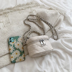 Women's Beaded Messenger Bag Pu Leather One-shoulder