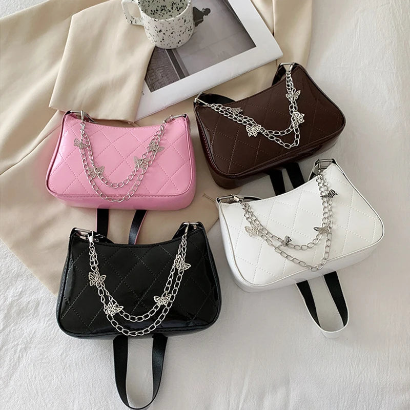 Vintage Butterfly Messenger Bag Chain Strap