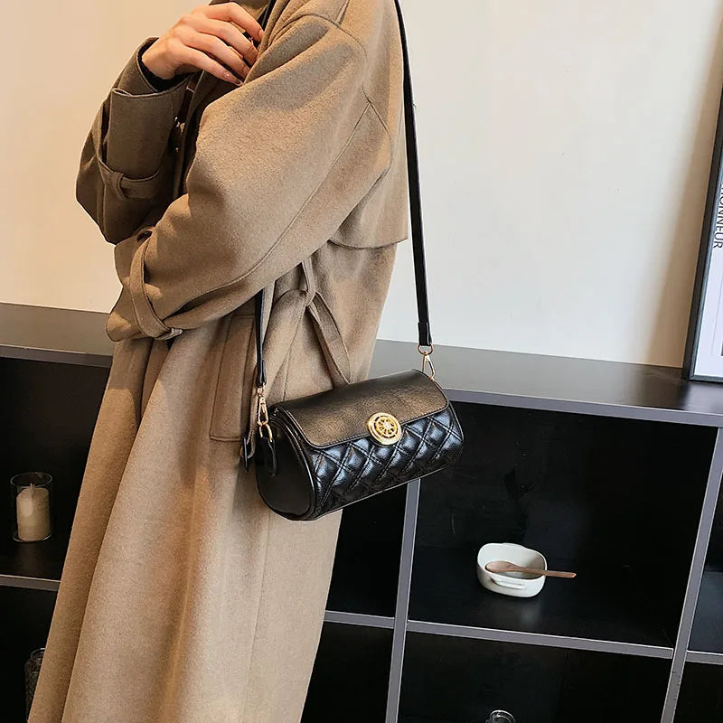 Women's Crossbody Bag with Wide Strap Zip Shoulder Handbag