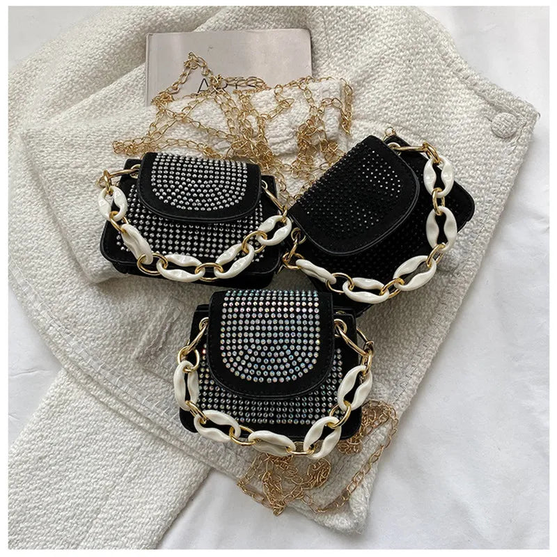 Women's Mini Bag Chain Messenger Diamond Small Square Bag