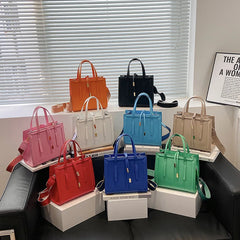 Women's PU Leather Shoulder Bag Cross Square Tote Handbag