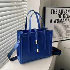 Women's PU Leather Shoulder Bag Cross Square Tote Handbag