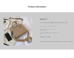 Women's PU Leather Shoulder Bag Cross Square Tote Handbag