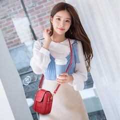 Women's Crossbody Messenger Bag Flap Small Shoulder PU Leather Phone Purse