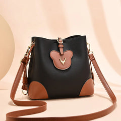 Women's Bag Autumn Contrast Portable Bucket Bag Large Capacity