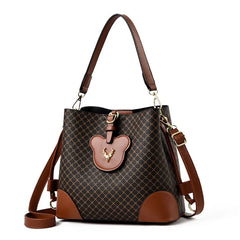 Women's Bag Autumn Contrast Portable Bucket Bag Large Capacity