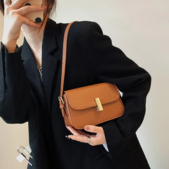 Women's PU Leather Shoulder Bag Square Casual Handbag