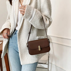 Women's PU Leather Shoulder Bag Square Casual Handbag